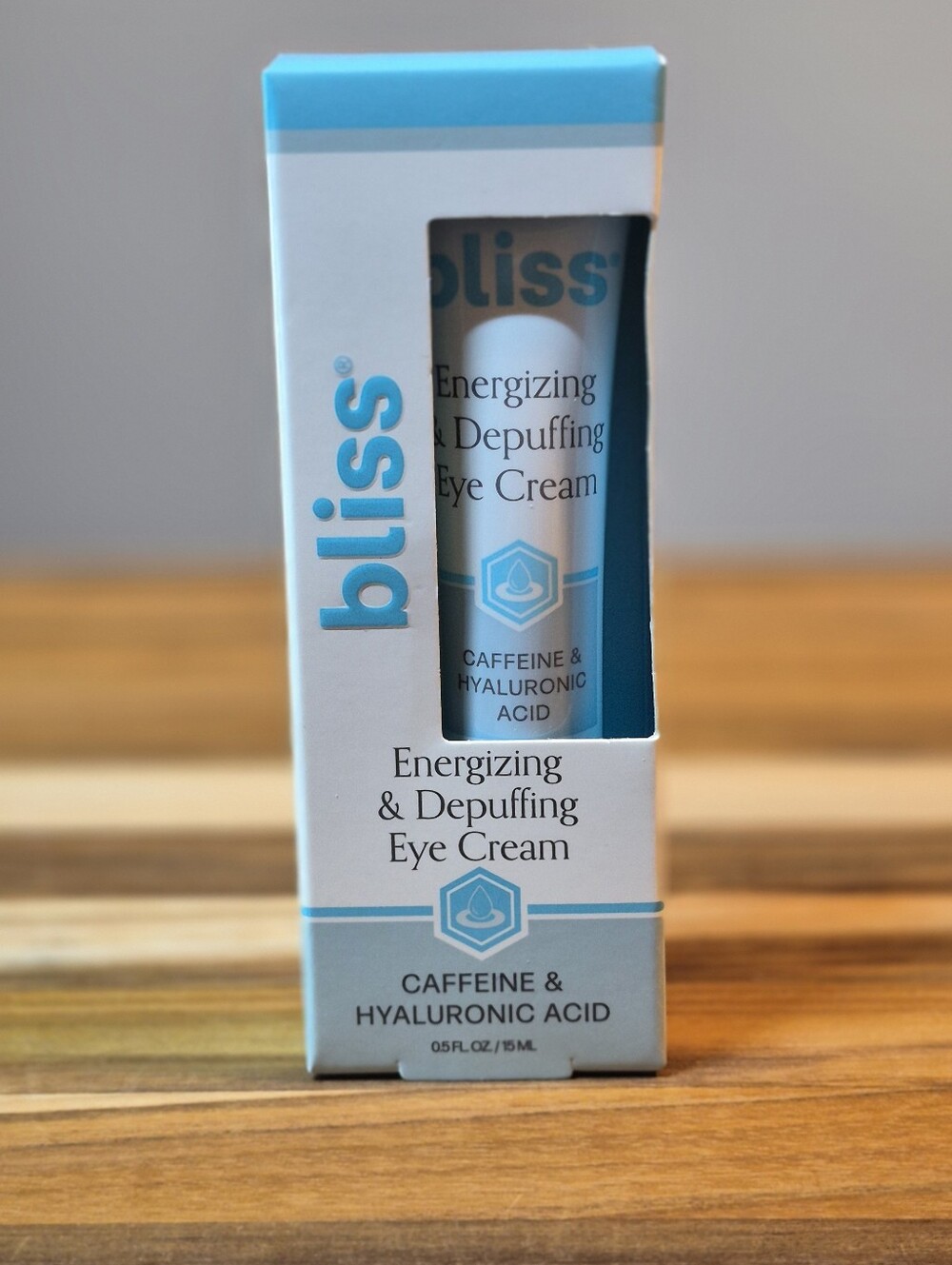 Bliss Wake Up Eye Cream Duo, Depuff & Brighten with Hyaluronic Acid 15ml x2 NIB - Picture 2 of 5